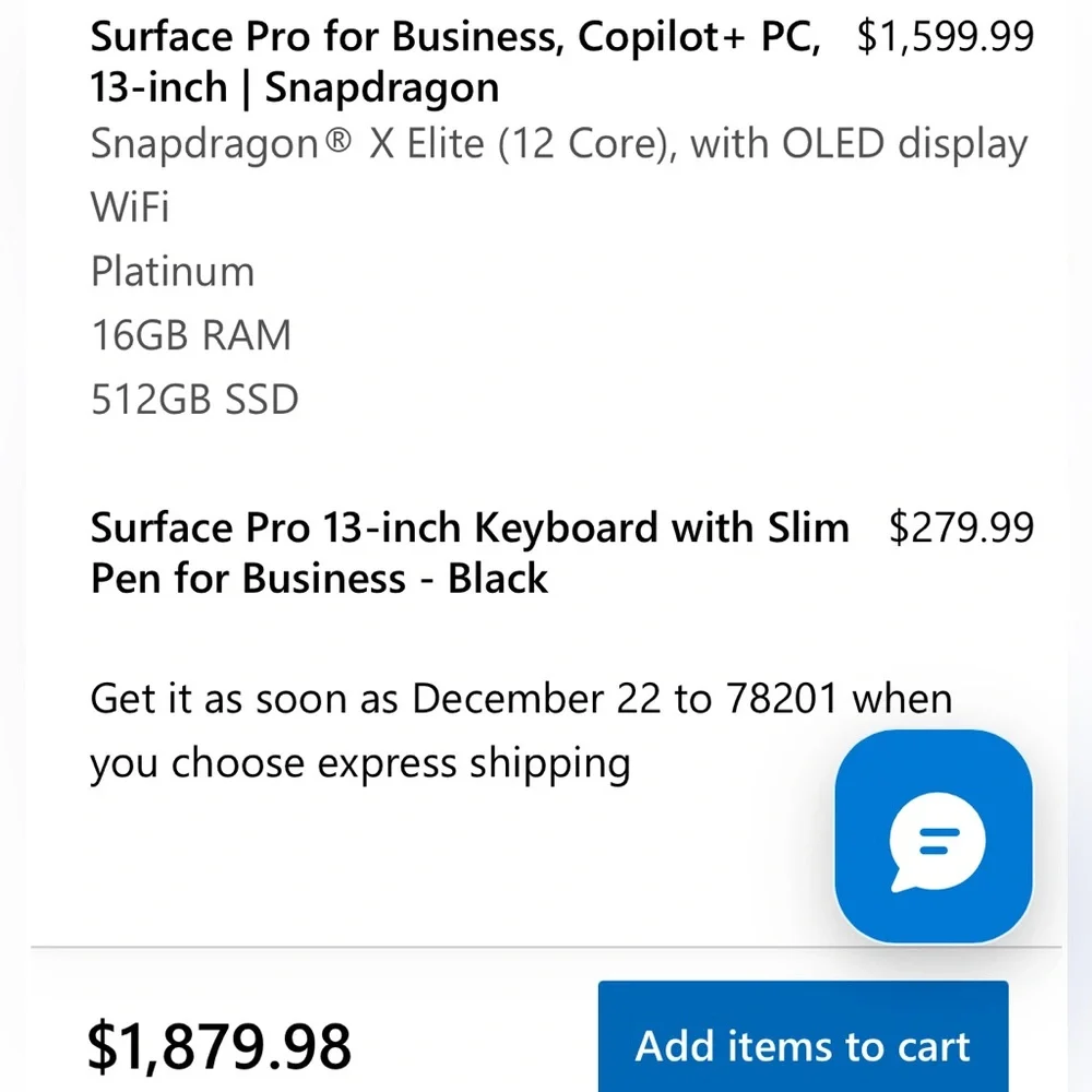 Snapdragon® X Elite (12 Core), with OLED display + Surface Pro 13-inch Keyboard
